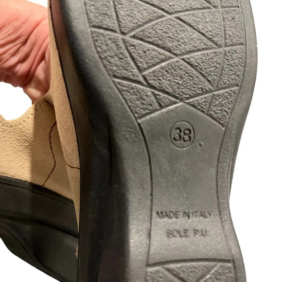 NWOB Flexus Spring Step Anatomic Beige Suede Leather Sandals Glitter Italy 8 - Picture 4 of 12